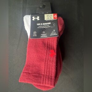 Under Armour unisex Red, Blue & White Athletic Crew Socks - 3-Pack